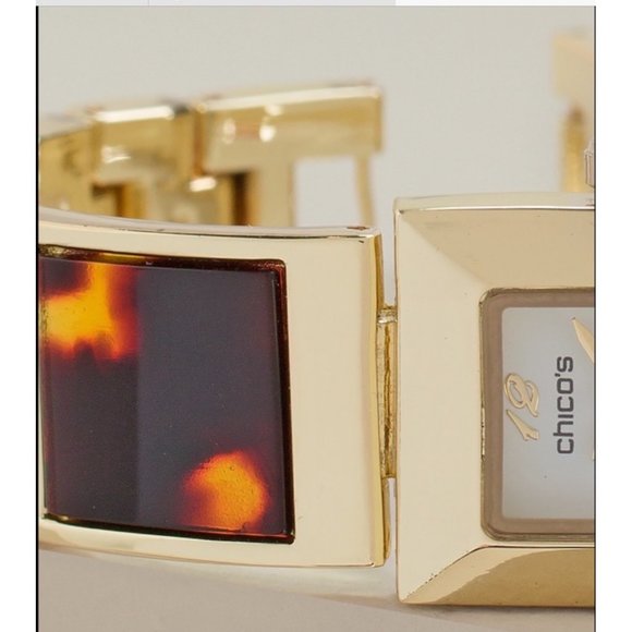 NWOT   CHICO’S FAUX-TORTOISE STRAP WATCH - Picture 3 of 11